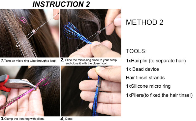 How to Put Tinsel in Hair With Bead And Tool