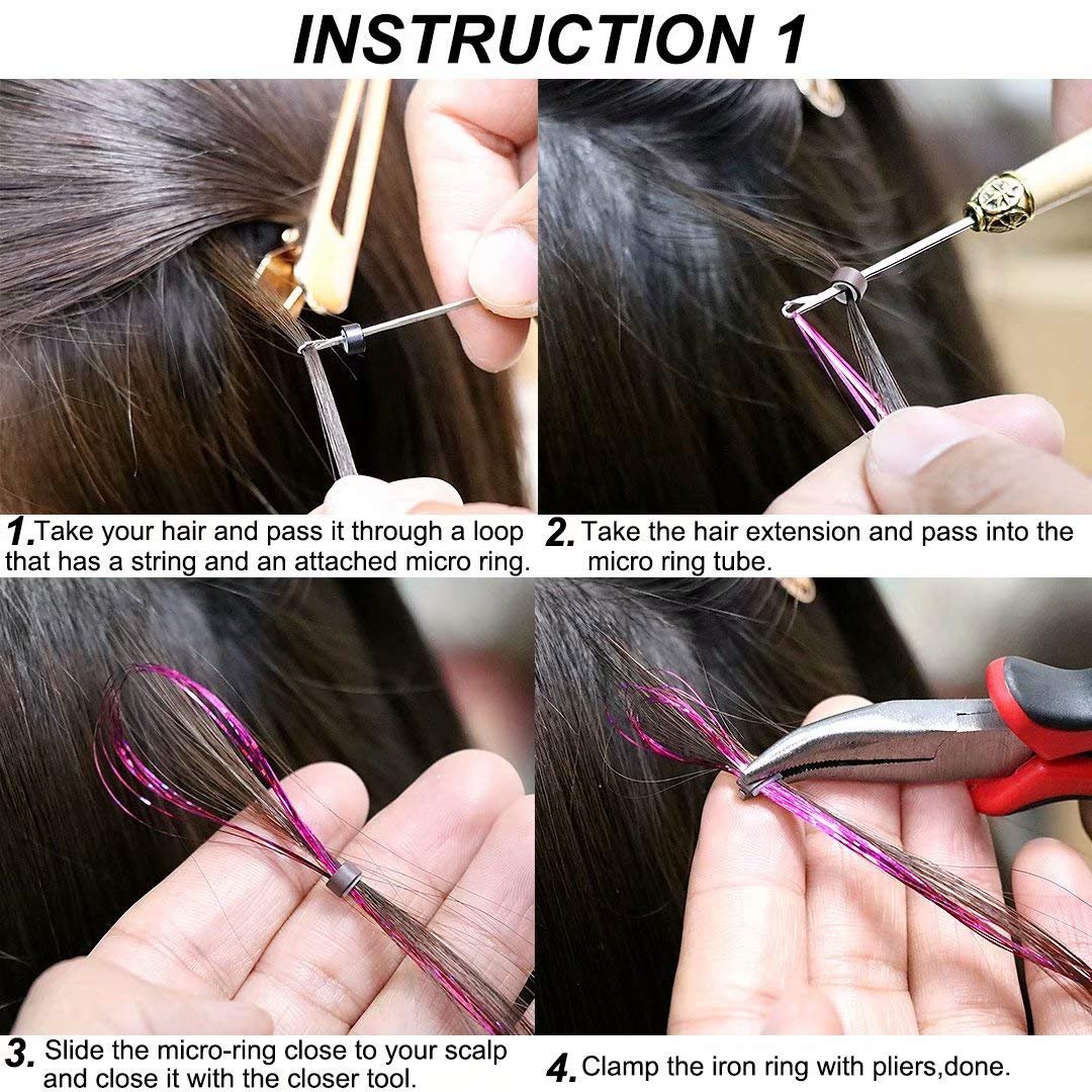 How to Install Hair Tinsel With Bead Beaded Design